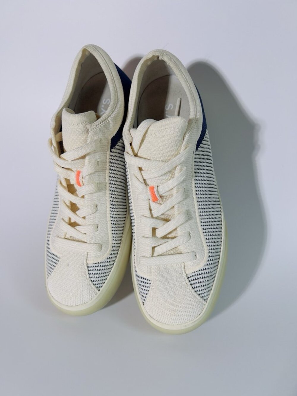 Rothy’s Women’s Knit Lace Up Sneakers Blue White Size 7 Comfort Shoes No Box - Picture 5 of 11